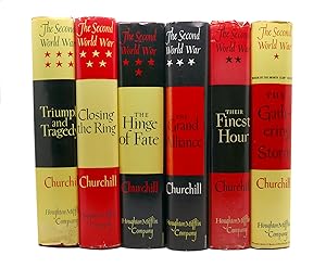 Seller image for THE SECOND WORLD WAR: TRIUMPH AND TRAGEDY IN SIX VOLUMES The Gathering Storm; Their Finest Hour; the Grand Alliance; the Hinge of Fate; Closing the Ring; Triumph and Tragedy for sale by Rare Book Cellar