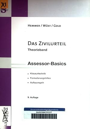 Bild des Verkufers fr Das Zivilurteil : Theorieband Assessor-Basics; zum Verkauf von books4less (Versandantiquariat Petra Gros GmbH & Co. KG)