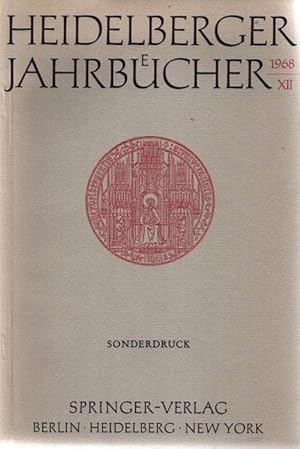 Seller image for Aus der Arbeit der Heidelberger Akademie der Wissenschaften, berliefreung und Editionen der Briefe Melanchthons, Heidelberger Jahrbcher XII- 1968, Sonderdruck, for sale by nika-books, art & crafts GbR