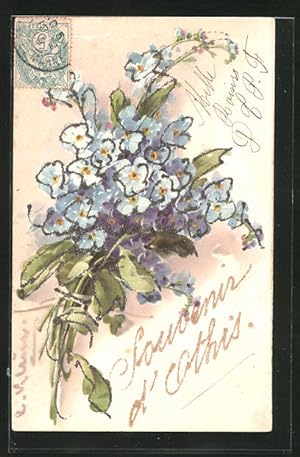 Bild des Verkufers fr Knstler-Ansichtskarte Catharina Klein: Strauss von blauen Blten zum Verkauf von Bartko-Reher