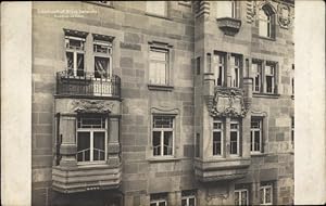 Jugendstil Ansichtskarte / Postkarte Karlsruhe, Frontansicht von einem Gebäude, Architekt Hermann...