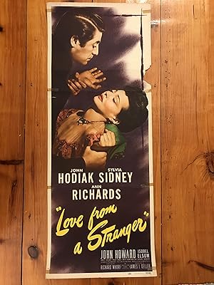 Imagen del vendedor de Love From A Stranger Insert 1947 John Hodiak, Sylvia Sidney a la venta por AcornBooksNH