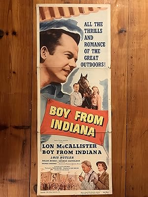 Seller image for Boy From Indiana Insert 1950 Lon McCallister, Lois Butle for sale by AcornBooksNH