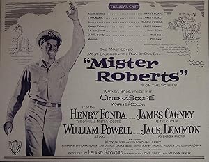 Bild des Verkufers fr Mister Roberts Synopsis Sheet 1955 Henry Fonda, James Cagney zum Verkauf von AcornBooksNH