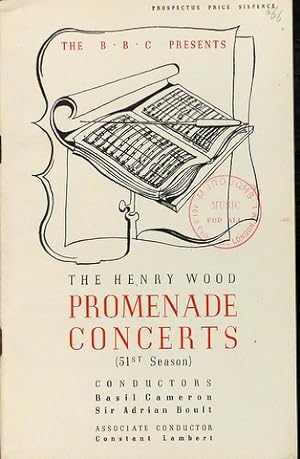 [Prospekt] The Henry Wood Promenade Concerts (51st Season). Conductors Basil Cameron, Sir Adrian ...