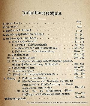 Imagen del vendedor de Arbeitsnachweisgesetz. Kommentar von Dr. Walter Kaskel und Dr. Friedrich Syrup. (= Taschen-Gesetzsammlung, 103) a la venta por ANTIQUARIAT.WIEN Fine Books & Prints