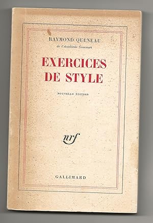 Imagen del vendedor de Exercices de Style : Nouvelle Edition a la venta por Frances Wetherell