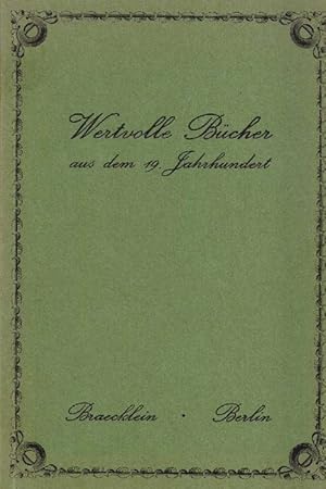 Bild des Verkufers fr Wertvolle Bcher aus dem 19. Jahrhundert. Katalog 29. September 1987. zum Verkauf von Antiquariat Michael Butter