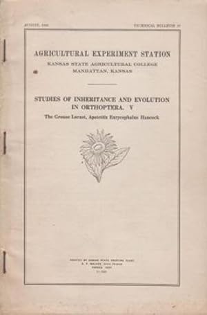 Seller image for Studies of Inheritance and Evolution in Orthoptera. V for sale by Robinson Street Books, IOBA