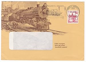 Briefumschlag Fensterbrief 1982 Bahn Zug Lok Eisenbahnen auf Briefmarken