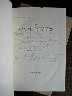 The Naval Review. Vol. XVIII. No. 1, 2, 4. February, May, November 1930. [Edited by W.H. Henderson]