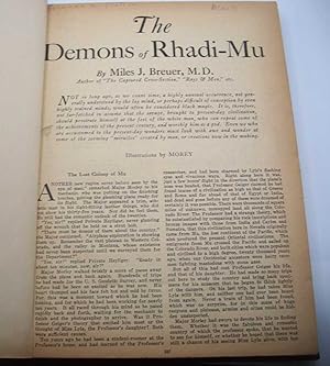 Seller image for Bound Volume of Science Fiction Stories from old Pulps: The Demons of Rhadi-Mu; A Voice Across the Years; Cavern of Thunders; The Intelligence Gigantic; The Black Star Passes; Dramatis Personae for sale by Easy Chair Books