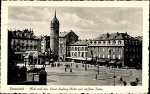 Bild des Verkufers fr Ansichtskarte / Postkarte Darmstadt in Hessen, Ernst Ludwig Platz, Weier Turm zum Verkauf von akpool GmbH