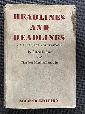 Imagen del vendedor de Headlines and Deadlines; A Manual for Copyeditors a la venta por Cragsmoor Books