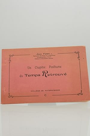 Bild des Verkufers fr Un chapitre posthume du "Temps retrouv" zum Verkauf von Librairie Le Feu Follet