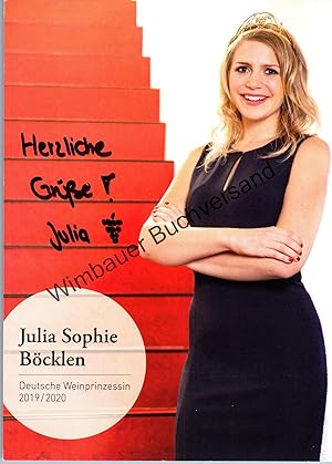 Original Autogramm Julia Sophie Böcklen Deutsche Weinprinzessin 2019 2020 /// Autogramm Autograph...