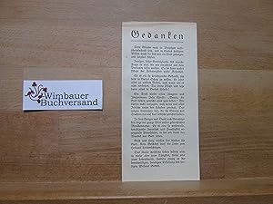 Image du vendeur pour Lesezeichen: Gedanken (aus Weggeleit) mis en vente par Antiquariat im Kaiserviertel | Wimbauer Buchversand