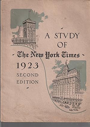 Seller image for A Study of the New York Times 1923 for sale by Meir Turner