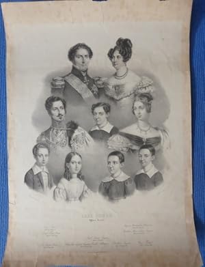 Carl Johan. (Bernadotte) Ogans Familie. Orig.- Lithographie v. Charpantier et Bazin. Im. Lemercier.