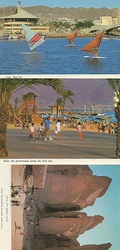 Eilat Red Sea Promenade King Solomons Mine 3x Israel Postcard s