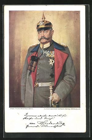 Ansichtskarte Gemälde Paul von Hindenburg mit Pickelhaube