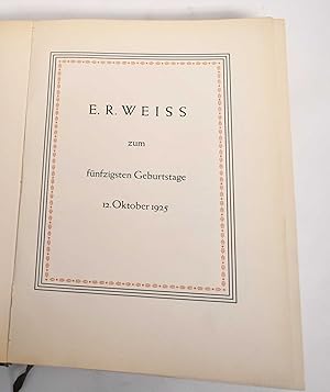 Seller image for E.R. Weiss: Zum Funfzigsten Geburtstage for sale by Mullen Books, ABAA