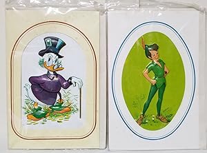 Set of Two Vintage Disney 3D Cards Featuring Uncle Scrooge and Peter Pan
