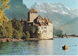 Bild des Verkufers fr Postal E02267: El castillo de Chillon y les Dents du Midi, Suiza zum Verkauf von EL BOLETIN