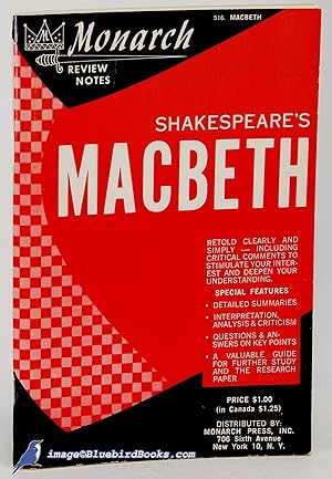 Imagen del vendedor de Monarch Review Notes on Shakespeare's Macbeth (Monarch Review Notes) a la venta por Bluebird Books (RMABA, IOBA)