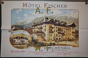 "Hotel Fischer" in Reichenau, 1897. Lithogr. Anstalt Ernest Matthay. (Originalgröße 80 x 60 cm, F...