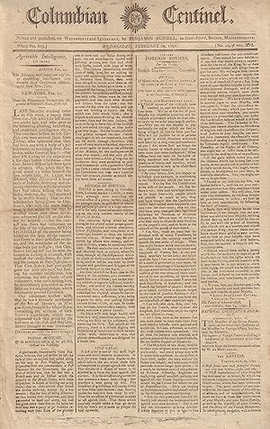 Columbian Centinel -- Wednesday, February 29, 1792 (Whole No. 819; or No. 49, of Vol. XVI)