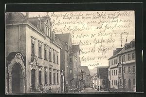 Ansichtskarte Colditz i. Sa., Unterm Markt mit Postamt