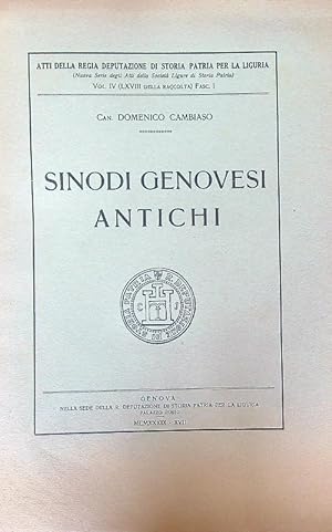 Imagen del vendedor de Sinodi genovesi antichi a la venta por Librodifaccia
