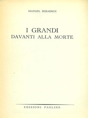 Immagine del venditore per I Grandi davanti alla Morte venduto da Librodifaccia