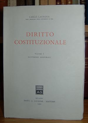 Seller image for DIRITTO COSTITUZIONALE. Volume I. DOTTRINE GENERALI (Unico publicado) for sale by Fbula Libros (Librera Jimnez-Bravo)