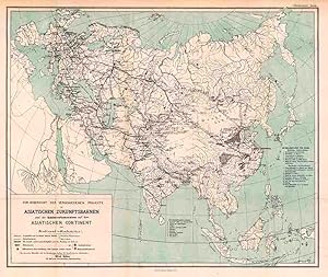 Imagen del vendedor de Asien, seine Zukunftsbahnen - bersichtskarte a la venta por Antiquariat  Fines Mundi