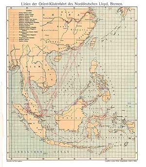 Image du vendeur pour Die Reichspostdampferlinien nach Ostasien - bersichtskarten mis en vente par Antiquariat  Fines Mundi