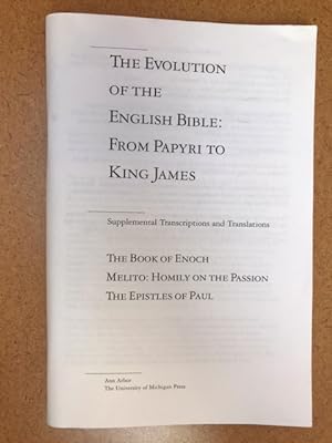 Immagine del venditore per The Evolution of the English Bible: From Papyri to King James - Supplemental Transcriptions and translations venduto da Regent College Bookstore