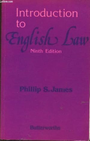 Image du vendeur pour Introduction to English Law mis en vente par Le-Livre