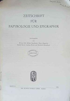 Wilamowitz über griechiache und römische Komödie. Sonderdruck aus Zeitschrift für Papyrologie und...