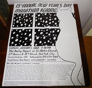 Seller image for The Poetry Project's 15th Annual New Year's Day Marathon Reading 1989 Poster / Flyer for sale by Derringer Books, Member ABAA