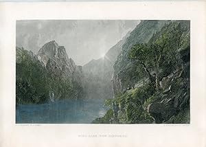 Estados Unidos.Echo Lake New Hampshire grabado por P. Hinshelwood de una obra de J.F. Cropsey