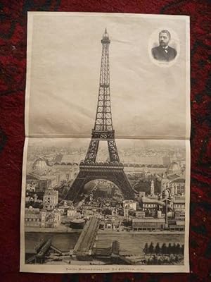 Orig. Holzstich - Paris - Pariser Weltausstellung 1889: Der Eiffelturm.