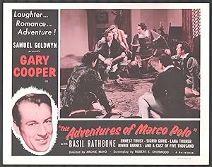 Imagen del vendedor de Adventures of Marco Polo 11x14 Title Lobby Card Gary Cooper Basil Rathbone Binnie Barnes a la venta por DTA Collectibles