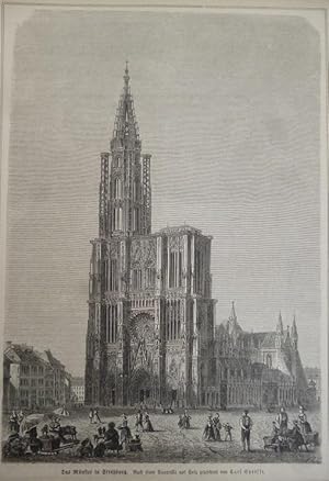 Holzstich Das Münster in Straßburg