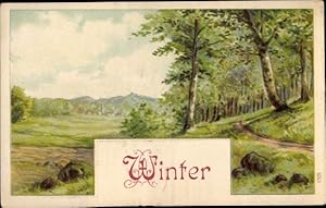 Litho Allegorie Winter, Landschaft