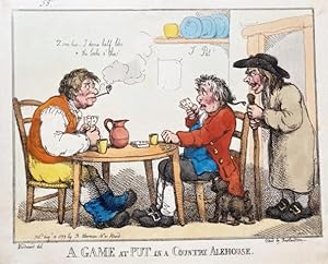 A Game at Put in a Country Alehouse August 10, 1799. Original Aquatinte- Kupferstich.