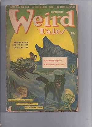 Bild des Verkufers fr Weird Tales Magazine ( Pulp ) / Volume 36 ( xxxvi ) # 7 September 1942 ( Herbert West Reanimator [pt 3], Satan's Bondage; Never the Twain; A Question of Etiquette; Spider Mansion; Who are the Living, etc) zum Verkauf von Leonard Shoup