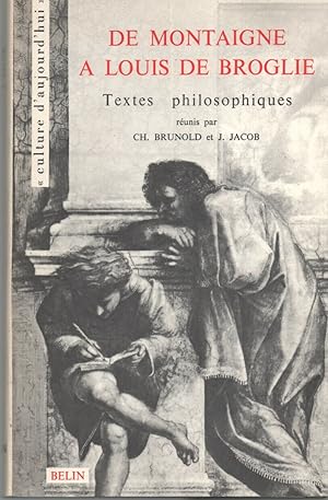 Seller image for De Montaigne  Louis de Broglie . Textes philosophiques for sale by dansmongarage