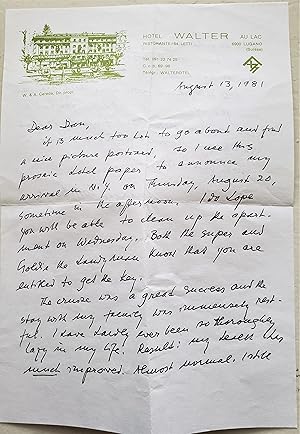 untitled: hand written SIGNED letter by Margot Wittkower